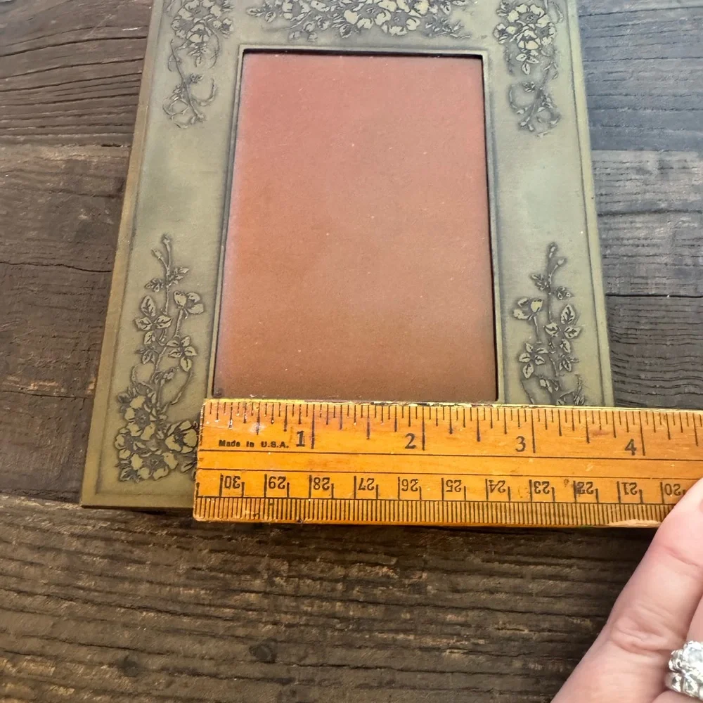 Metal Gold Toned Frame Vintage Floral And Cherub/Fairy Design Made In Greece